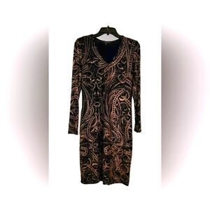 NWT!! ✨️ Blu Sage Form Fitting STRETCHY Dress With Pink Giltter Accent Size 6